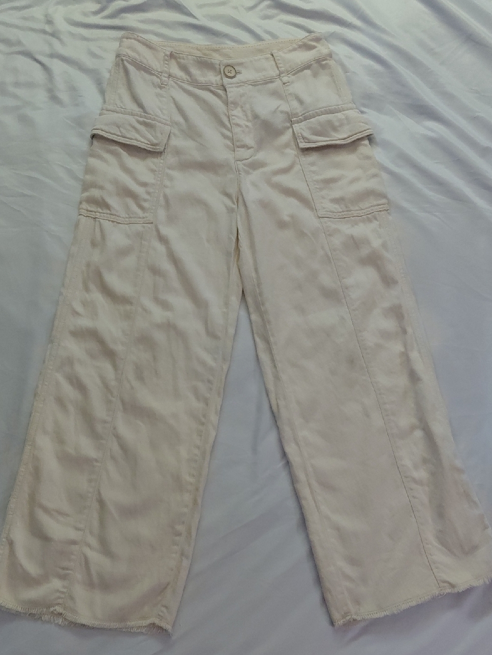 Anthropologie 100% Cotton Beige Cargo Pants Womens 4 (S)